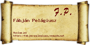 Fábján Pelágiusz névjegykártya